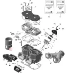 420923443 Гильза Цилиндра Двигателя Rotax 593 Для Ski Doo, FL1255, 420613620, 420613625, 420613627, 420613628, 420923435, 420923437, 420923439