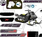 516012394 Наклейка Summit X Для Правой Боковой Панели Для Ski Doo SUMMIT 850 E-TEC Turbo R 2025