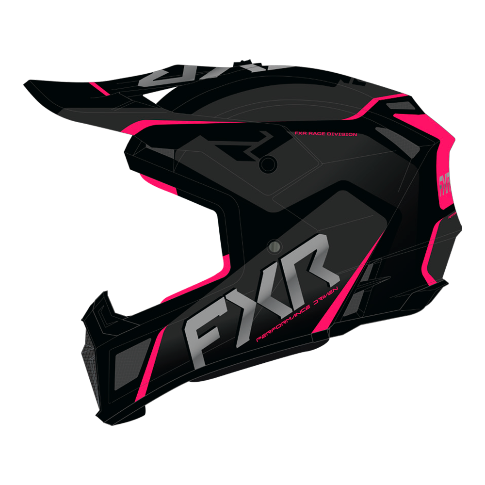 Шлем FXR Clutch Evo Black/Razz, M, 260620-1028-10