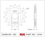 C4397-16 RK CHAINS Звезда 16 зубьев для цепи 520 для мотоцикла ведущая Kawasaki, Yamaha JTF1536, JTF153616, JTF1536.16, JTF1536-16