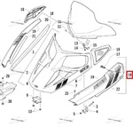 3718-895 Панель Капота Левая Оранжевая Для Arctic Cat BEARCAT 570 XT 3718-893