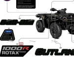 704910434 Наклейка '1000R ROTAX POWER' Правая Для BRP Can Am Outlander 1000R