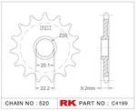 C4199-13 RK CHAINS Звезда 13 зубьев для цепи 520 для мотоцикла ведущая Kawasaki JTF1446, JTF144613, JTF1446.13, JTF1446-13