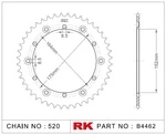 B4462-44 RK CHAINS Звезда 44 зубьев для цепи 520 для мотоцикла ведомая Yamaha JTR853, JTR85344, JTR853.44, JTR853-44