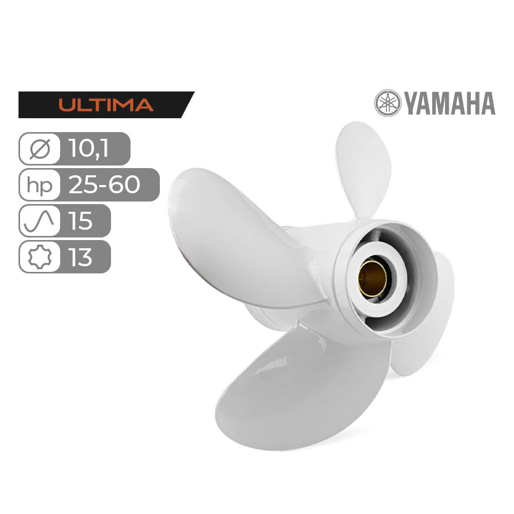 Винт гребной Skipper Ultima для Yamaha 25-60HP алюминиевый, диаметр 10,1', шаг 15'