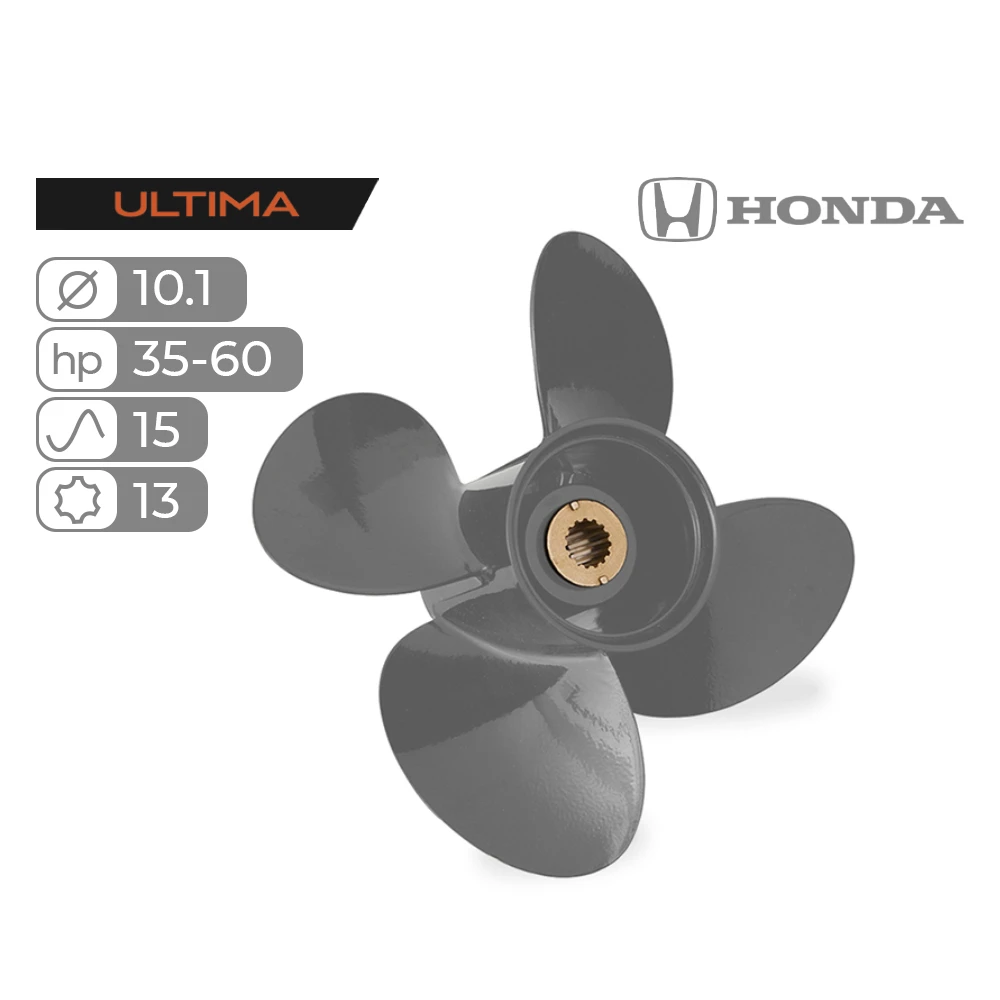 Винт гребной Skipper Ultima для Honda 35-60HP алюминиевый, диаметр 10.1', шаг 15'