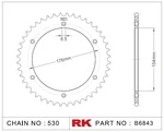 B6843-43 RK CHAINS Звезда 43 зубьев для цепи 530 для мотоцикла ведомая Honda JTR1340, JTR134043, JTR1340.43, JTR1340-43