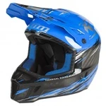 Шлем KLIM F3 Carbon Pro XL Thrashed Electric Blue Lemonade - Metallic Silver