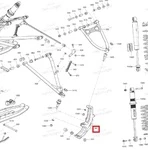 505074140 Поворотная Опора Правая Серебристая Для Ski Doo SUMMIT Gen4 505074144, 505074148