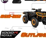704910408 Наклейка Can Am Оранжевая Для BRP Can Am Outlander XTP 1000R