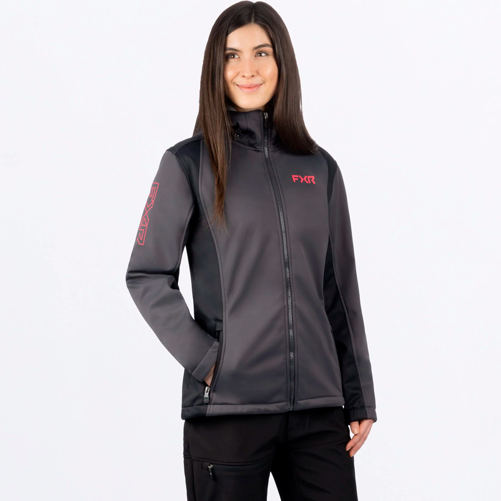 Куртка FXR Pulse Softshell без утеплителя Asphalt/Razz, S, 241005-0828-07