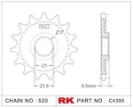 C4395-13 RK CHAINS Звезда 13 зубьев для цепи 520 для мотоцикла ведущая Suzuki JTF1441, JTF144113, JTF1441.13, JTF1441-13