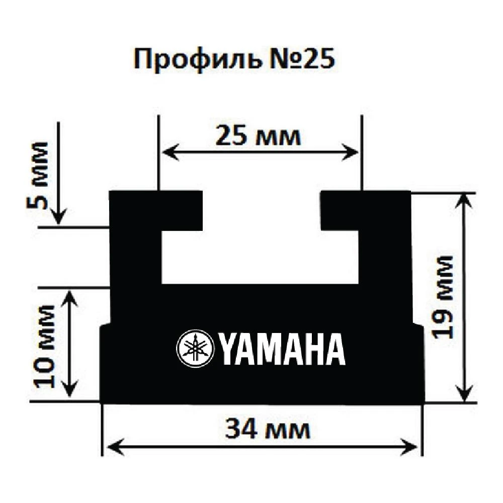 Склиз Garland 25 профиль для Yamaha Длина: 1626 мм, цвет: черный