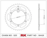 B4426-50 RK CHAINS Звезда 50 зубьев для цепи 520 для мотоцикла ведомая Suzuki JTR808, JTR80850, JTR808.50, JTR808-50