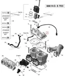420623296 Голова Цилиндров Для Ski Doo 600 E-TEC