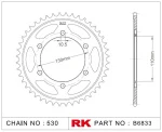 B6833-45 RK CHAINS Звезда 45 зубьев для цепи 530 для мотоцикла Yamaha JTR479, JTR1479, JTR47945, JTR479.45, JTR479-45, JTR147945, JTR1479.45