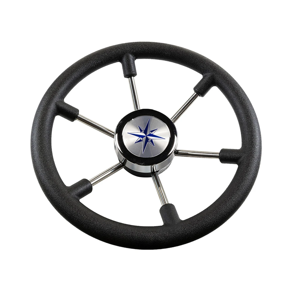 Колесо рулевое LEADER PLAST, спицы серебрянные 330 мм, чёрный