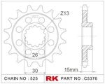 C5376-17 RK CHAINS Звезда 17 зубьев для цепи 525 для мотоцикла ведущая BMW JTF404, JTF40417, JTF404.17, JTF404-17