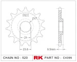 C4395-13 RK CHAINS Звезда 13 зубьев для цепи 520 для мотоцикла ведущая Suzuki JTF1441, JTF144113, JTF1441.13, JTF1441-13