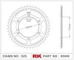 A5898-45 RK CHAINS Звезда 45 зубьев для цепи 525 для мотоцикла ведомая, алюминиевая Yamaha, Suzuki