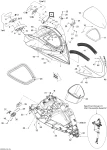 269501594 Корпус зеркала заднего вида, левый, красный SEA DOO