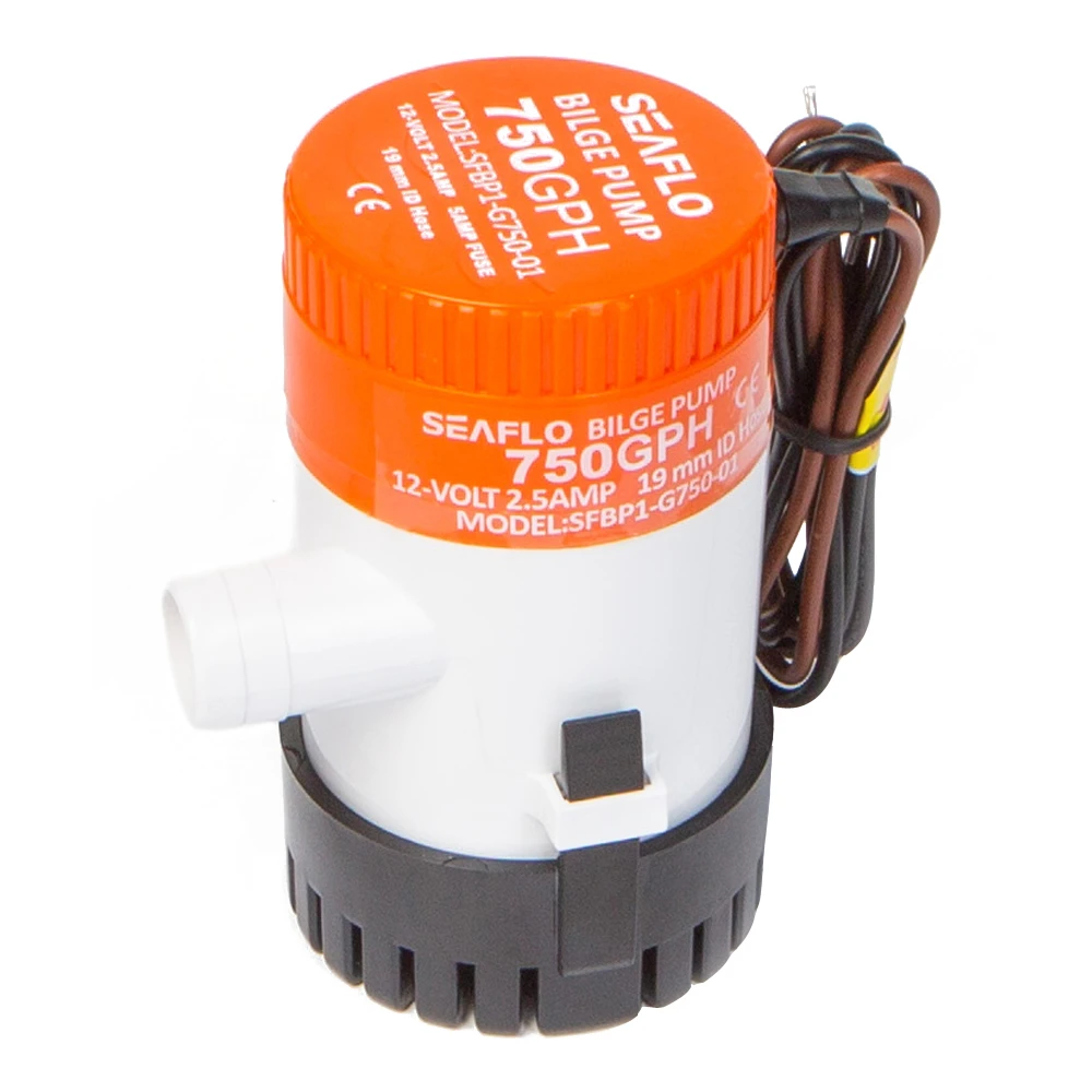 Помпа водооткачивающая SeaFlo трюмная, 12V 750 галлон/час, патрубок 19 мм