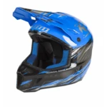 Шлем карбоновый KLIM F3 Carbon Pro  Thrashed Electric Blue Lemonade - Metallic Silver L