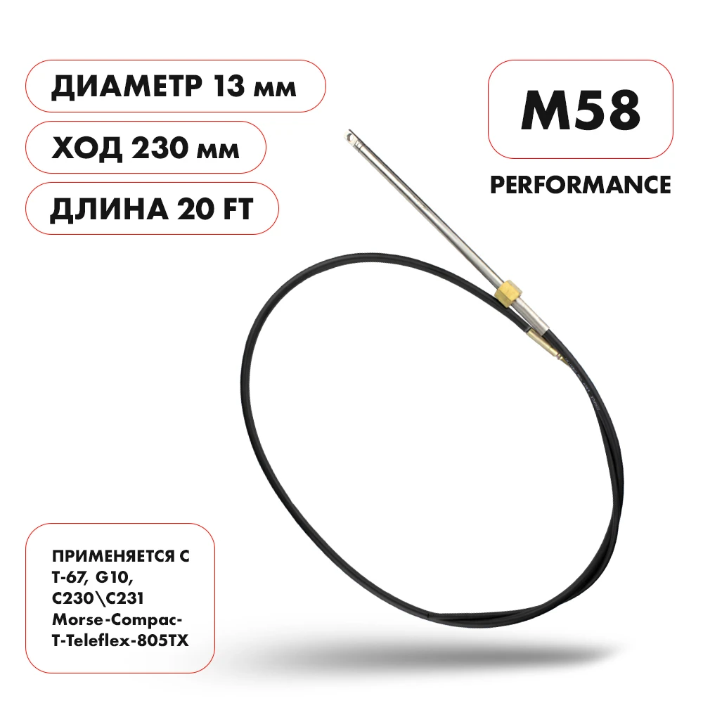 Трос рулевой Skipper M58 Performance 20'