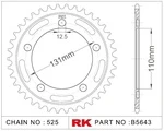 B5643-44 RK CHAINS Звезда 44 зубьев для цепи 525 для мотоцикла ведомая BMW JTR7, JTR744, JTR7.44, JTR7-44