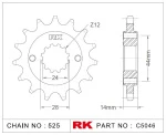 C5046-17 RK CHAINS Звезда 17 зубьев для цепи 525 для мотоцикла Honda JTF1372, JTF137217, JTF1372.17, JTF1372-17