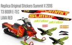 Реплика оригинальных наклеек SKI-DOO Summit X T3 800R E-TEC 2016 Lava Red