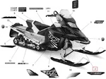 516004543 Наклейка 'Rotax 550' Для Капота Для Ski Doo Skandic, TUNDRA