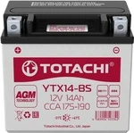 90214 TOTACHI Аккумулятор AGM 12В 14 АЧ Стартерный Герметичный Для Мототехники YTX14-BS Для Yamaha 3XW-82100-01-00, BTY-YTX14-BS-00, YTX-14BS0-00-00