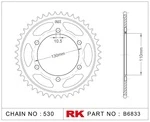 B6833-47 RK CHAINS Звезда 47 зубьев для цепи 530 для мотоцикла Yamaha, Kawasaki, Suzuki, MuZ JTR479, JTR1479, JTR47947, JTR479.47, JTR479-47, JTR14794