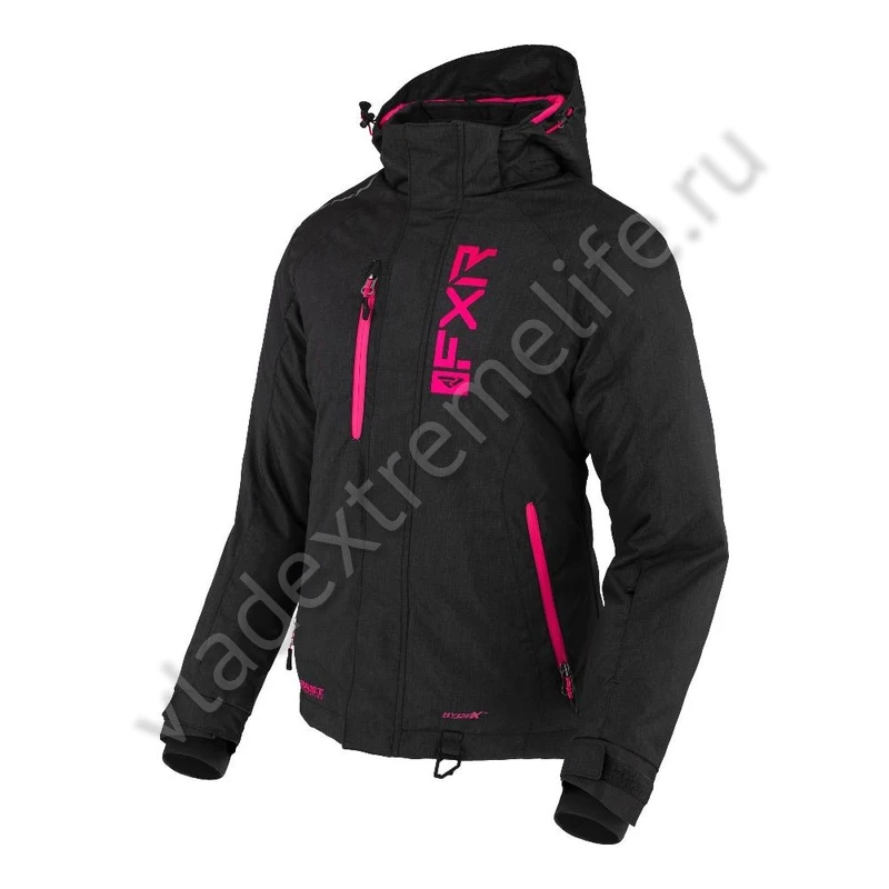 Куртка FXR Fresh с утеплителем Black Linen/Fuchsia, 16, 220202-1190-16