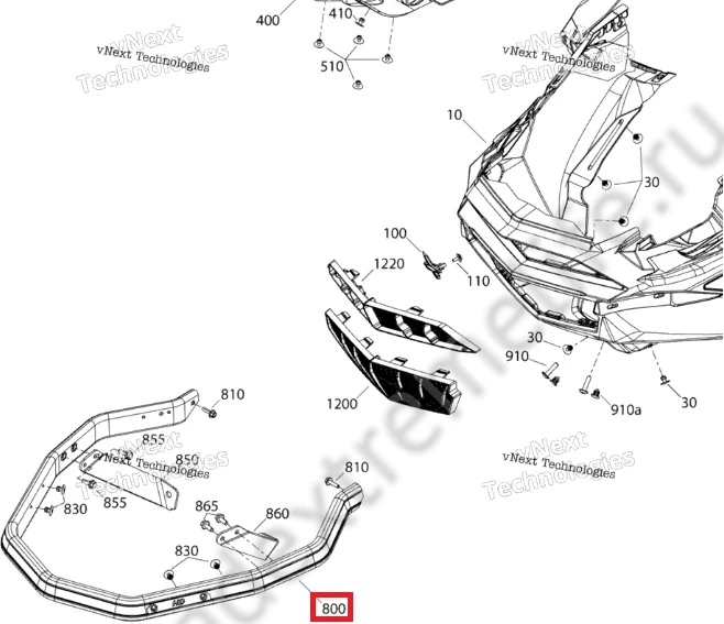 502007869 Бампер Передний Усиленный Черный Для Ski Doo 502007869 Бампер Передний Усиленный Черный Для Ski Doo