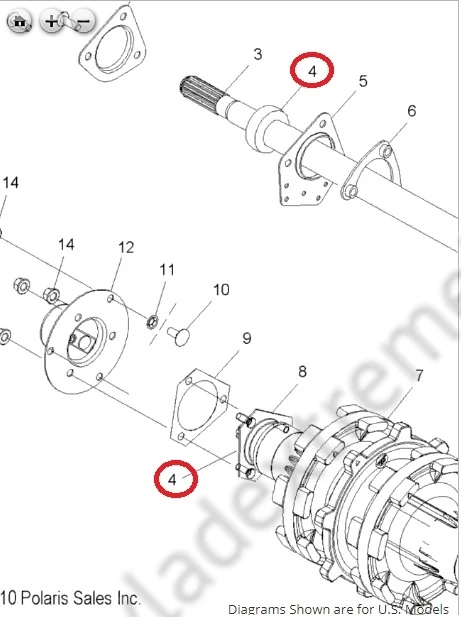 3514617 Подшипник Вала Для Polaris 3514352, 3514448 3514617 Подшипник Вала Для Polaris 3514352, 3514448
