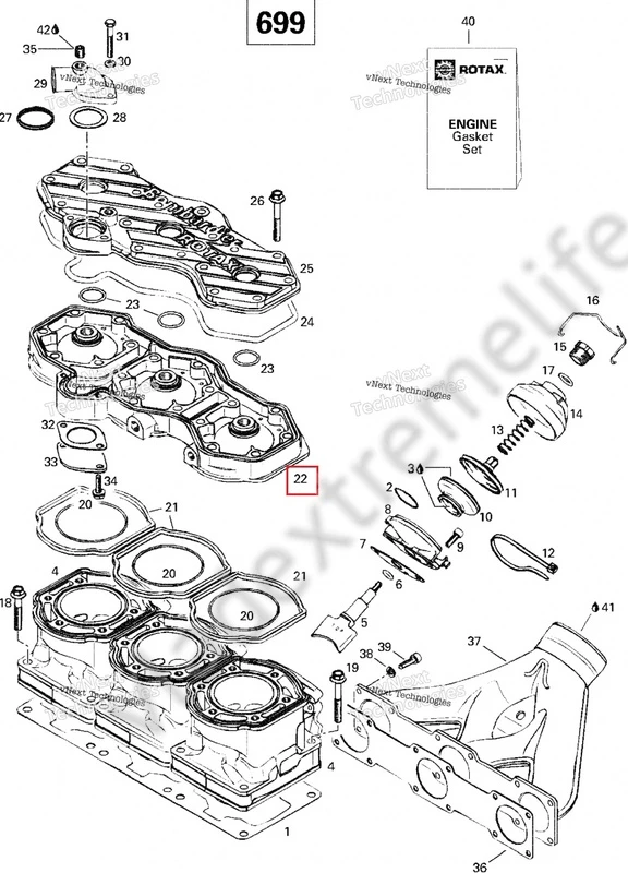 420923127 Голова Цилиндров Для Ski Doo 420923127 Голова Цилиндров Для Ski Doo