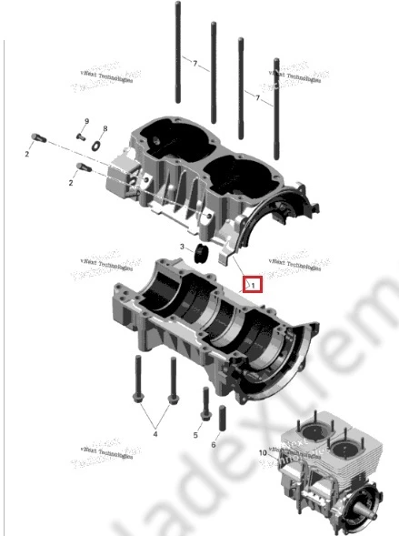 420890237 Картер Двигателя Для Ski Doo 550F 420890231 420890237 Картер Двигателя Для Ski Doo 550F 420890231