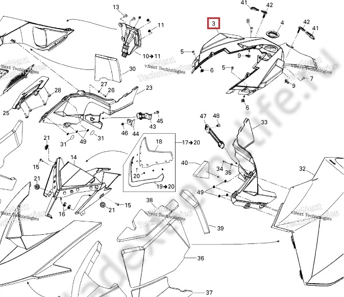 517304638 Консоль Белая Для Ski Doo 517304638 Консоль Белая Для Ski Doo