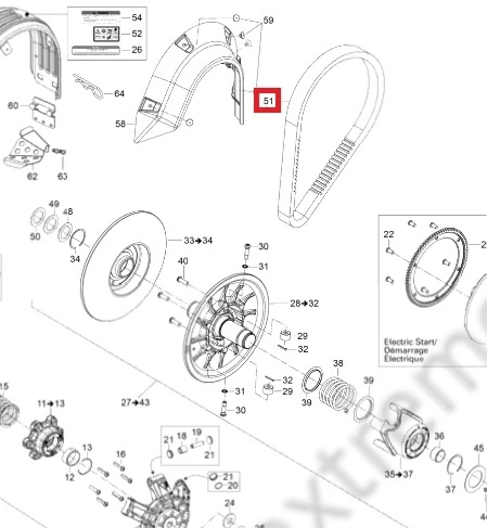 414860700 Ремень Вариатора Для Ski Doo 414860700 Ремень Вариатора Для Ski Doo
