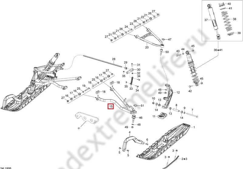 505073955 Рычаг Нижний Правый Черный Для BRP LYNX 505073955 Рычаг Нижний Правый Черный Для BRP LYNX