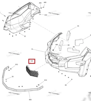 502006887 Вентиляционная Решетка Капота Передняя Для Ski Doo 502006887 Вентиляционная Решетка Капота Передняя Для Ski Doo