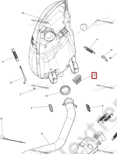 514054346 Демпфер Глушителя Для Ski Doo 514054346 Демпфер Глушителя Для Ski Doo