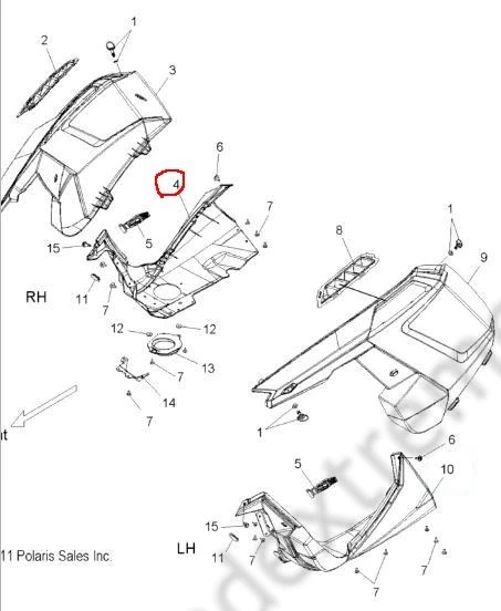 5438079-070 Панель Боковая Нижняя Правая Для Polaris 5438079-070 Панель Боковая Нижняя Правая Для Polaris