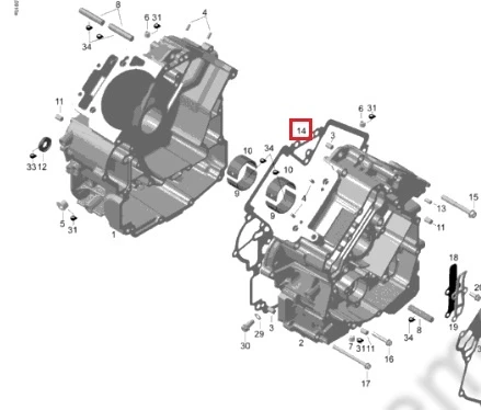 420651220 Прокладка Картера Для Ski Doo 420651220 Прокладка Картера Для Ski Doo